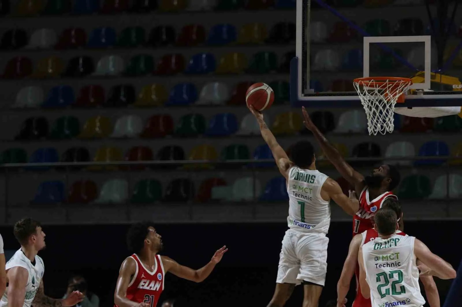 FIBA EUROPE CUP F GRUBU 2. HAFTA MÜCADELESİNDE KÖRFEZ BASKET, SAHASINDA KONUK ETTİĞİ FRANSA TEMSİLCİSİ ELAN CHALON'U 74-65 MAĞLUP ETTİ.