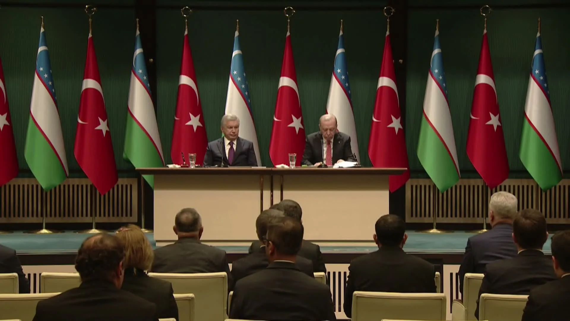 Recep Tayyip Erdoğan ve Şevket Mirziyoyev imza törenine katıldı