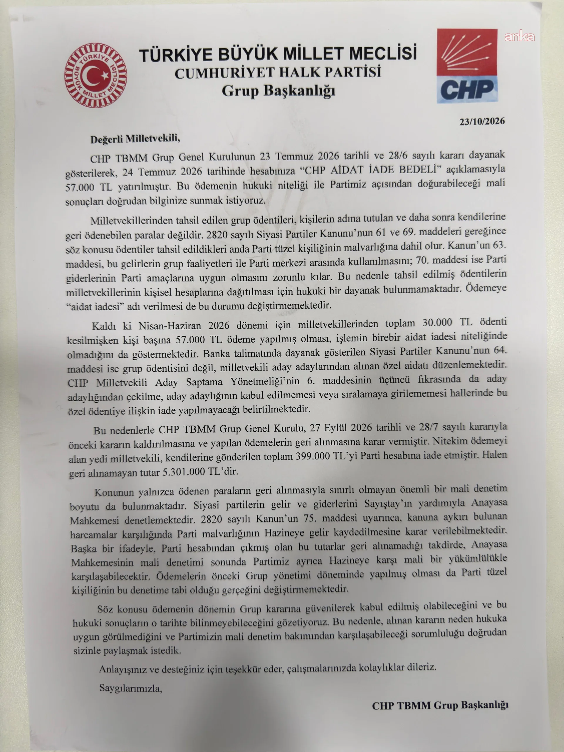 CHP, YENİ Partili milletvekillerine noter aracılığıyla ihtarname gönderdi — fotoğraf 2