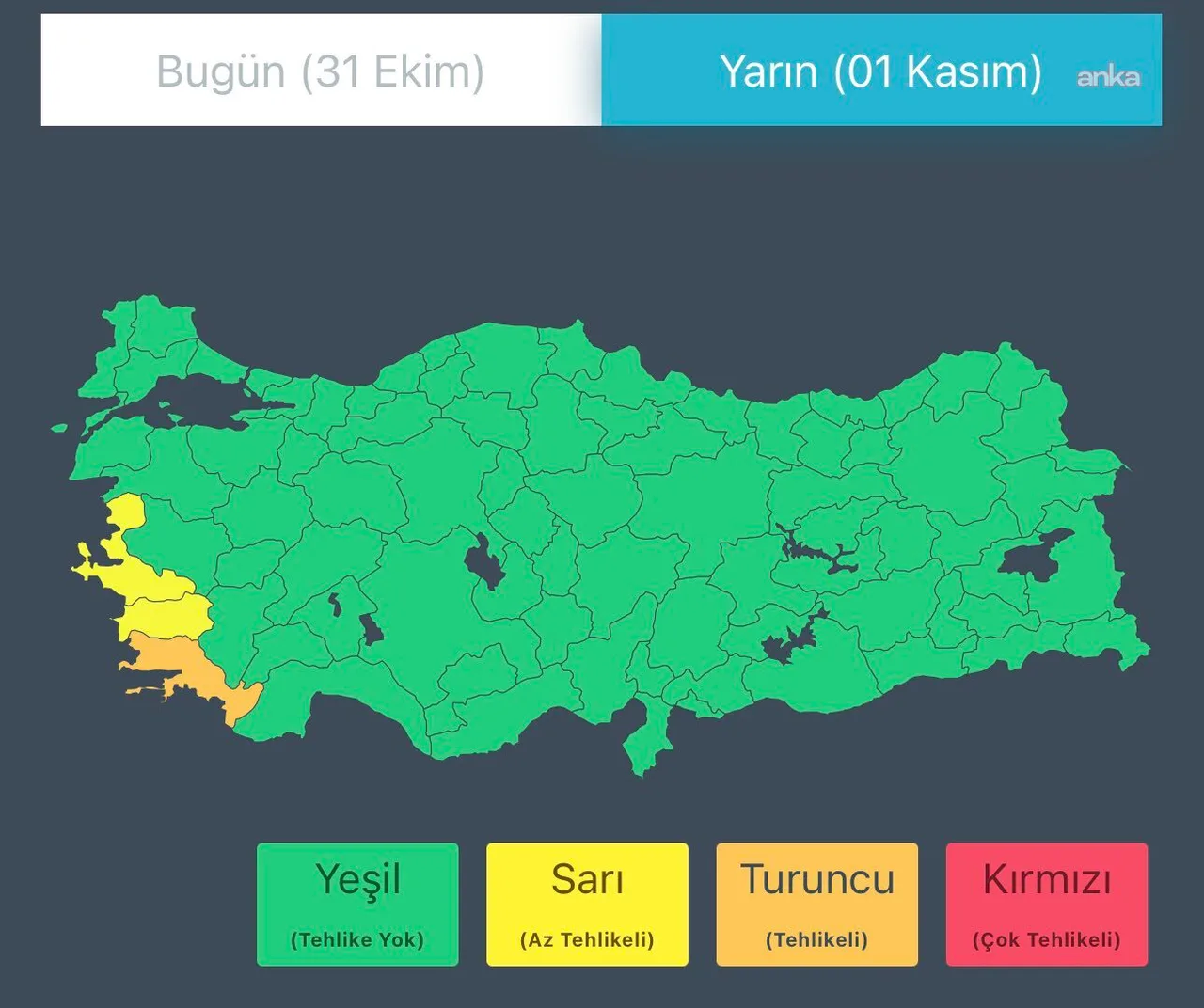 Meteoroloji Muğla'ya turuncu, İzmir ve Aydın'a sarı uyarı yaptı