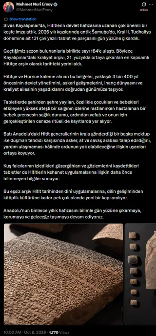 Bakan Ersoy: Hititlerin devlet hafızasına uzanan önemli bir keşfe imza attık — fotoğraf 5