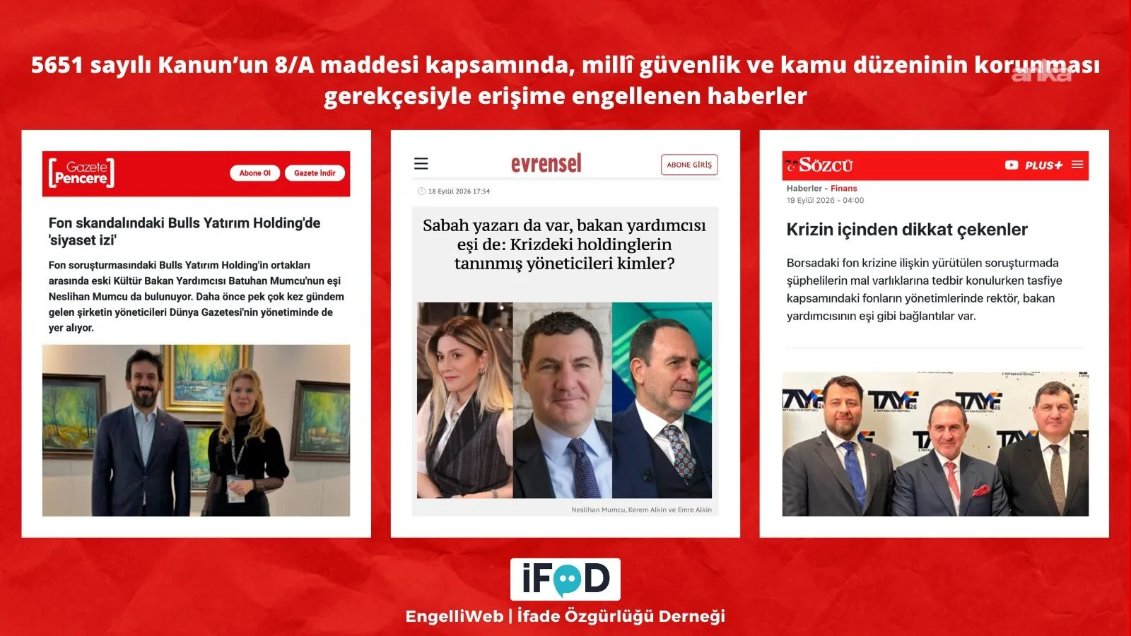 İFÖD: “Fon krizi” haberlerine erişim engeli getirildi