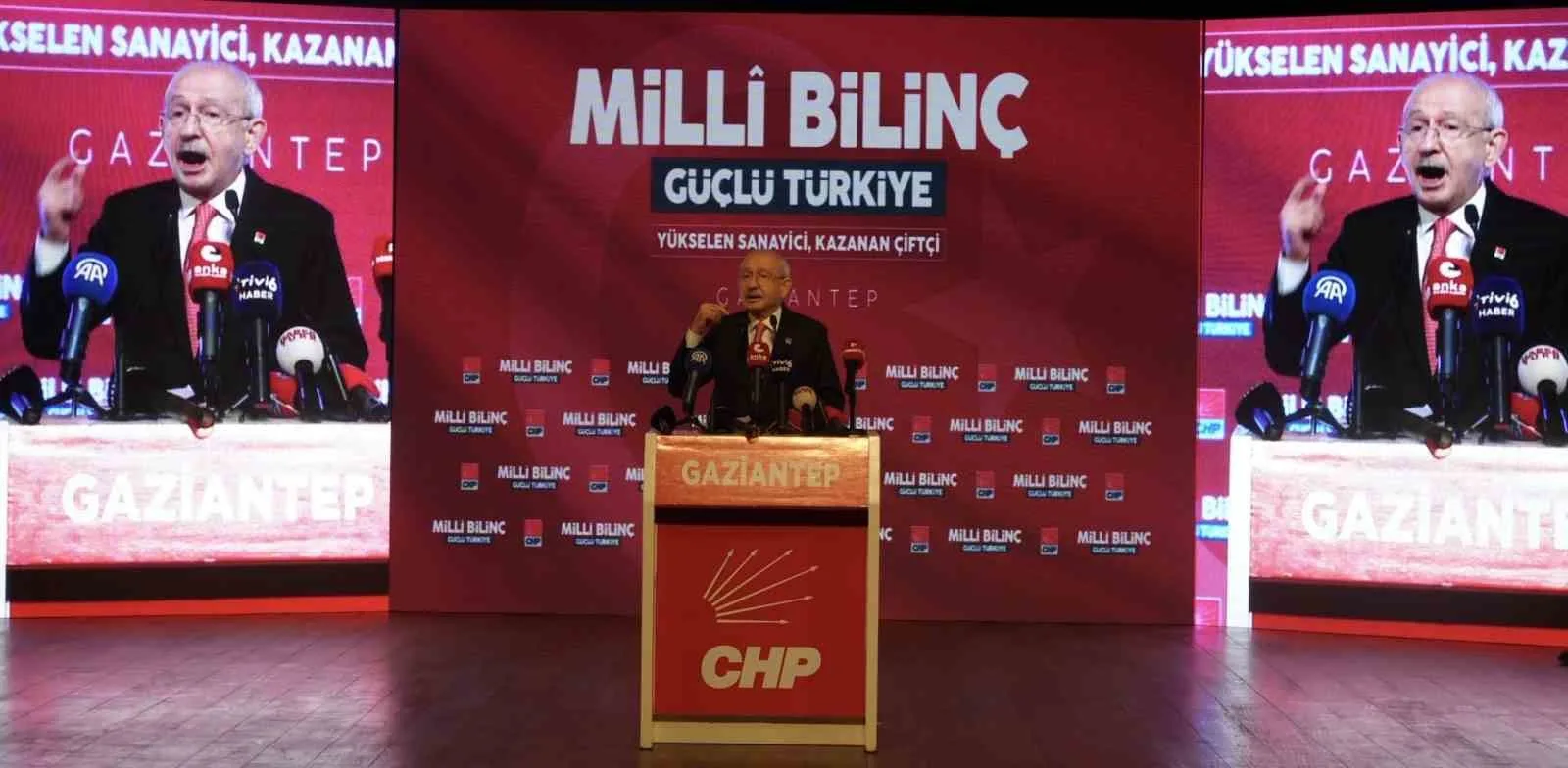 CHP GENEL BAŞKANI KEMAL KILIÇDAROĞLU, GAZİANTEP'TE PARTİSİNİN İL BAŞKANLIĞINCA DÜZENLENEN "MİLİ BİLİNÇ, GÜÇLÜ TÜRKİYE" PROGRAMINA KATILDI.