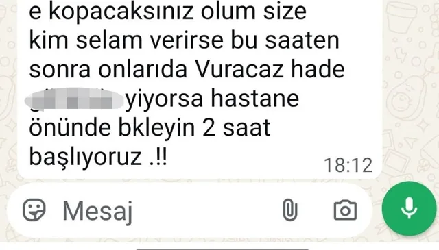 BABA ERCÜMENT MUSAOĞLUNA ATILAN TEHDİT MESAJI